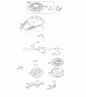 Blower Housing CoverGuards Flywheel Rewind Starter Diagram and Parts List for 124Q02-0119-F1  Briggs and Stratton Engine